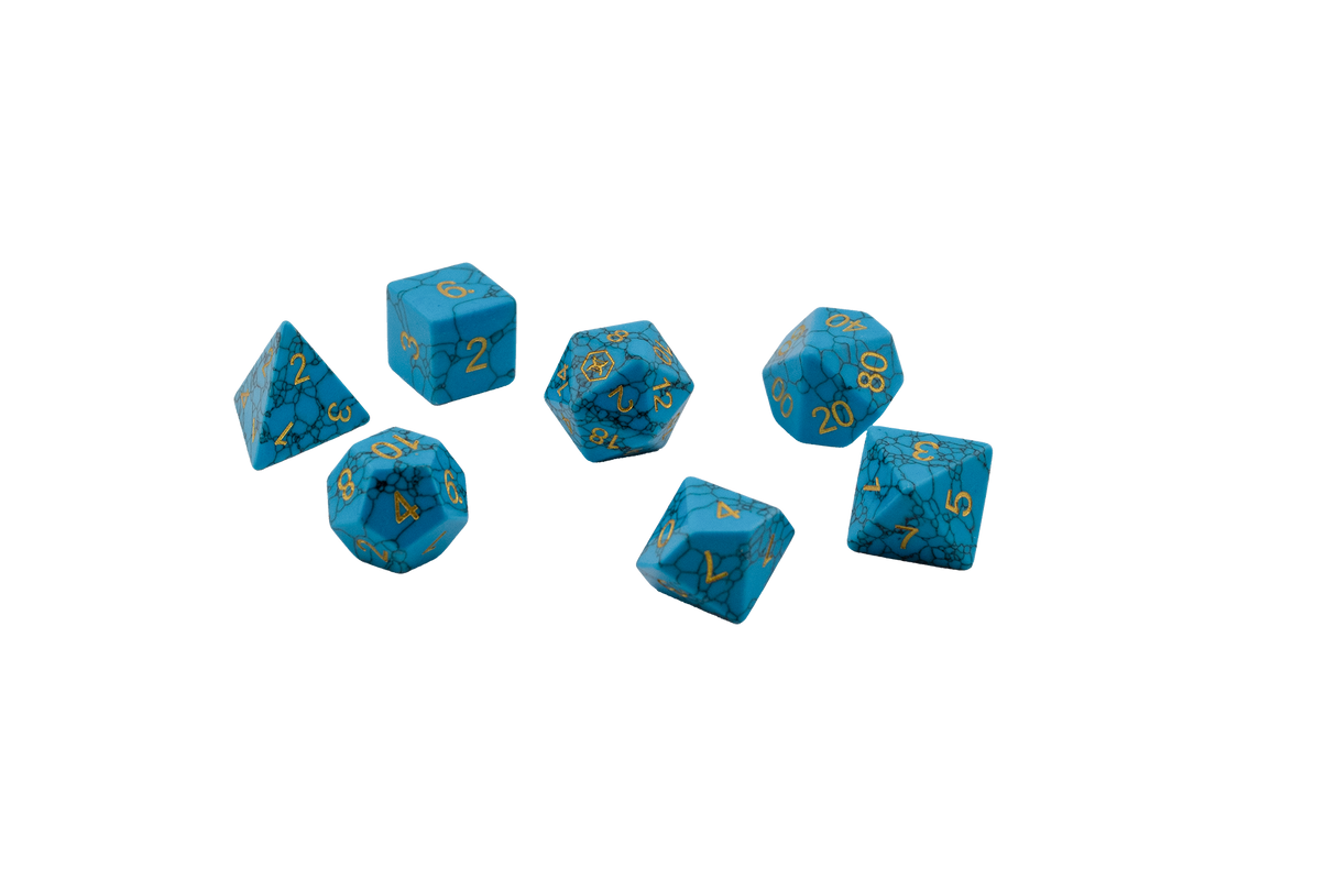 Turquoise Howlite Gemstone Dice Set