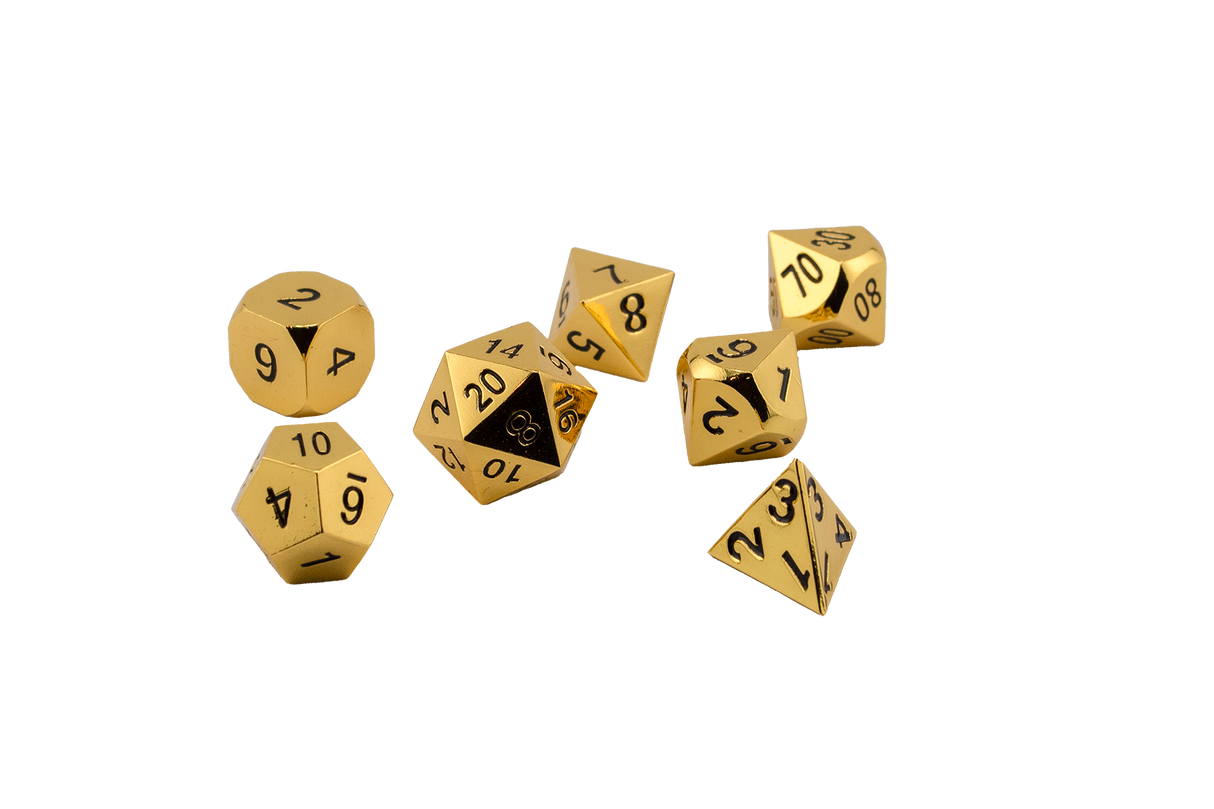 Solid Gold Metal Dice Set